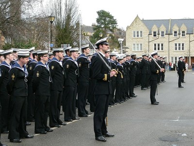 HMS Sutherland Divisions on parade 