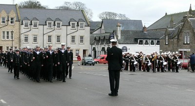 HMS Sutherland division march on parade