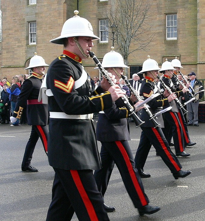 Bandmaster Royal Marine Band marching past 25 March 2011