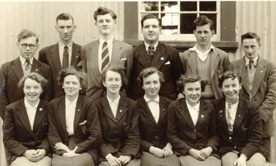 Photograph of prefects, Dornoch Academy, class of 1955-56