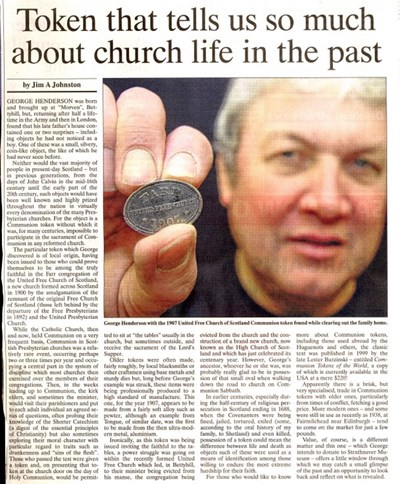 Token that tells us so much about church life in the past