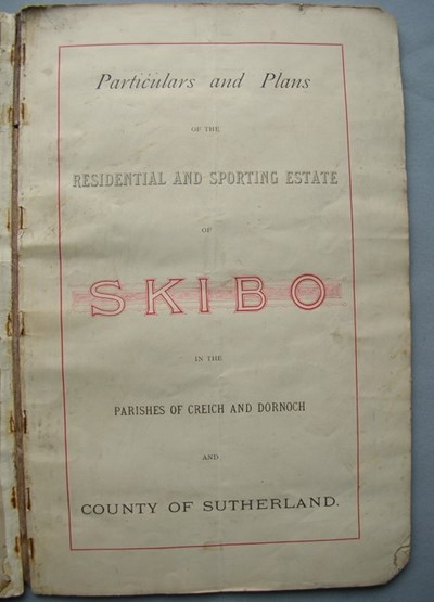 Contents page of sale particulars of Skibo Estate 1890
