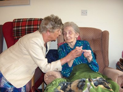 Women's Land Army Badge presented to Helen Innes (Golspie)