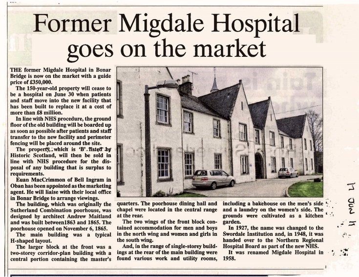 Migdale Hospital goes on the market 2011