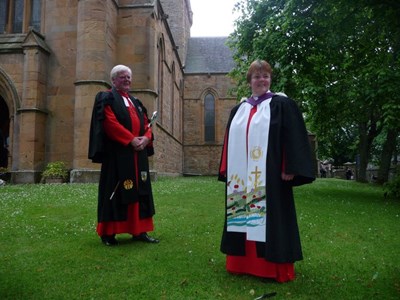 Rev Susan Brown with Rev John B Cairns Dean of the Chapel Royal