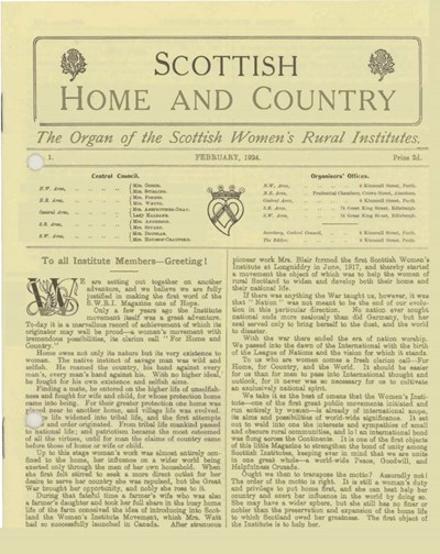 Dornoch SWRI  - Scottish Home and Country 1924