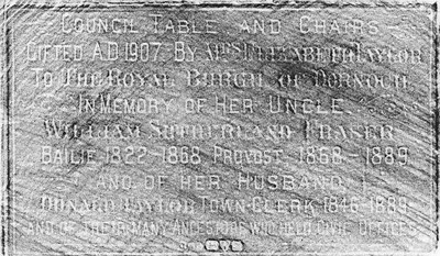 Rubbing of plaque on council table