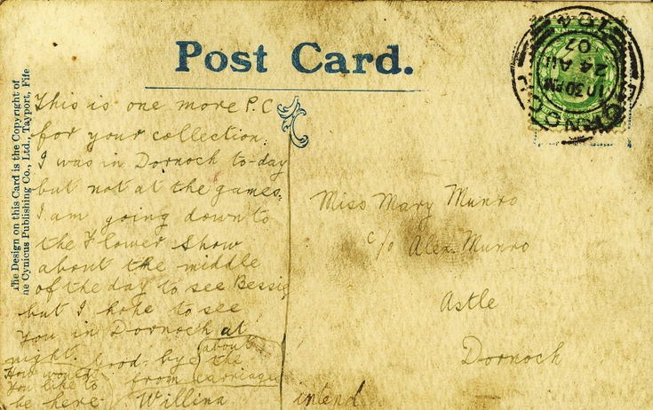 Reverse of a cartoon postcard from the Furness collection