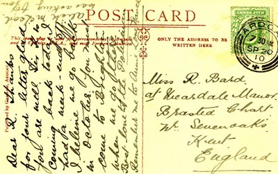 Reverse of a postcard of Carron Bridge - Furness collection