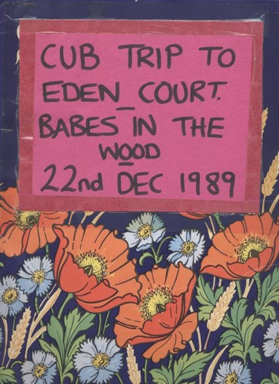Scrapbook entitled 'Cub Trip to Eden Court Babes in the Wood
