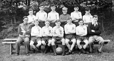 photograph of boys' football team  with names