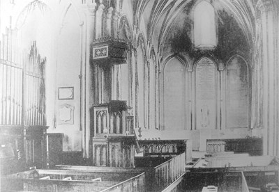 Dornoch Cathedral interior c 1880