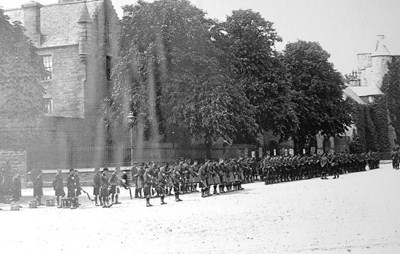 Military parade in front of County Buildings