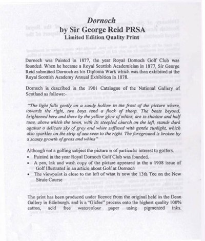 Information about the Dornoch painting by Sir George Reid