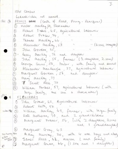 Notes on the Dornoch 1841 census
