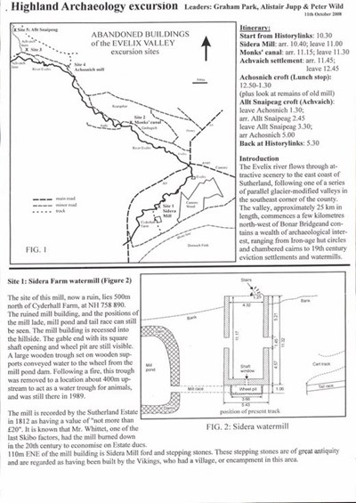Highland Archaeology Excursion - Evelix Valley 11 Oct 2008