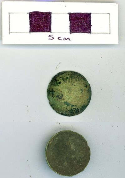 Objects discovered on Pitgrudy Farm - copper alloy button