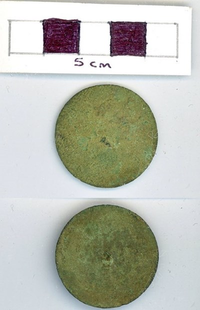 Objects discovered on Pitgrudy Farm - copper alloy button