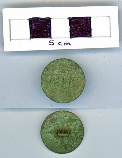 Objects from Pitgrudy Farm - copper alloy/white metal button