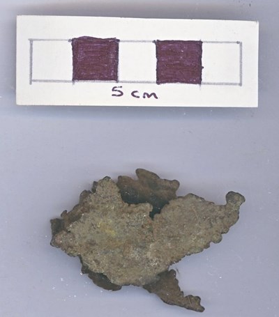 Objects discovered on Pitgrudy Farm - Lead, melted fragment