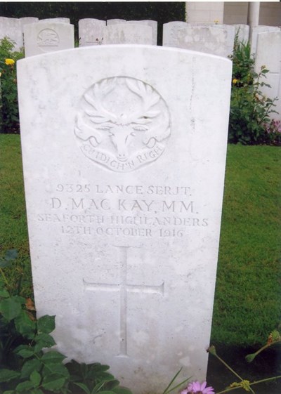 Grave of Sgt Donald Mackay MM