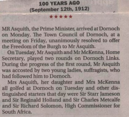 Extract from Northern Times - Suffragette demonstration 1912