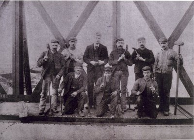 Group photograph of second Bonar Bridge riveters 1893