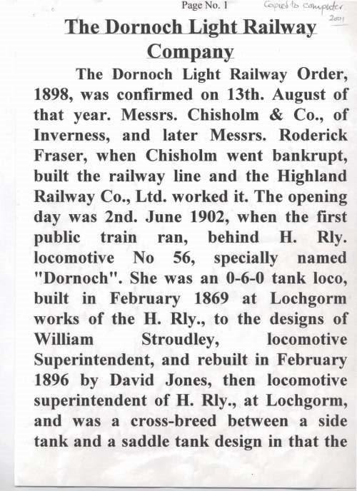 Dornoch Light Railway