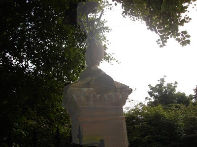 Burghfield House Hotel state of entrance gate pillar 2008