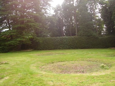 Burghfield House Hotel  lawn with garden bed outline