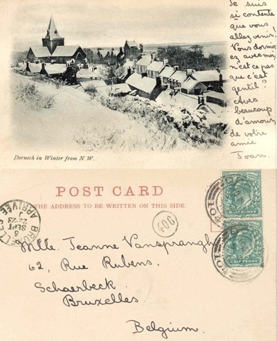 Postcard of 'Dornoch in Winter from NW