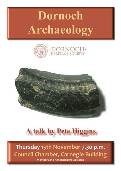 Dornoch Archaeology talk to Dornoch Heritage Society