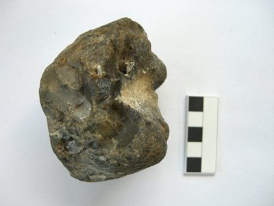 A small flint boulder unworked