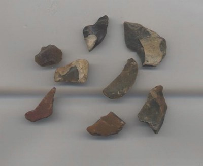 Eight flint fragments