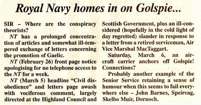 Royal Navy homes in on Golspie