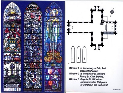 Dornoch Cathedral window - St Gilbert and 750th Anniversary
