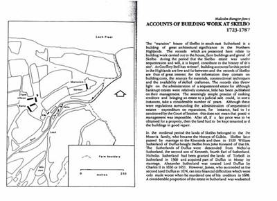 Accounts of Building Work at Skelbo 1723-1787