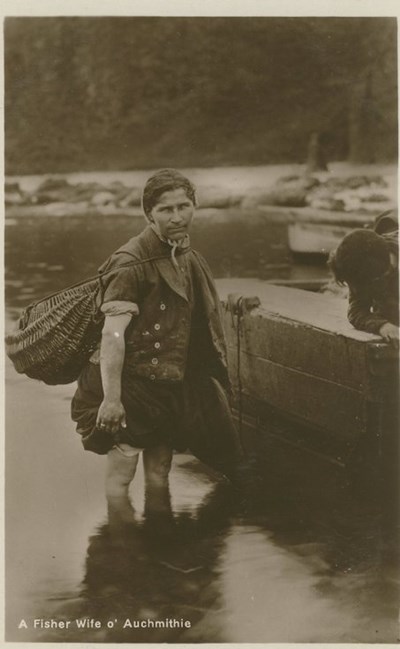 Fishing scenes around Scotland - 'A Fisher Wife o' Auchmithie'