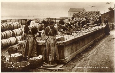 Fishing scenes around Scotland - 'Herring Gutters Wick''