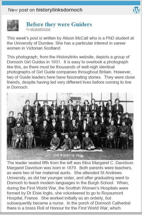 Notable Girl Guide Leaders in Dornoch 1931