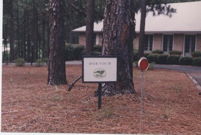 A Dornoch location sign at Pinehurst
