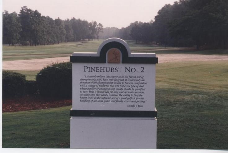Pinehurst No. 2 course commemorative plaque