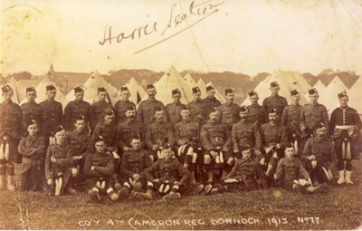 Photograph of Company of 4th Bn Cameron Highlanders 1913
