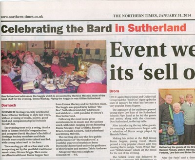 Celebrating the Bard in Sutherland