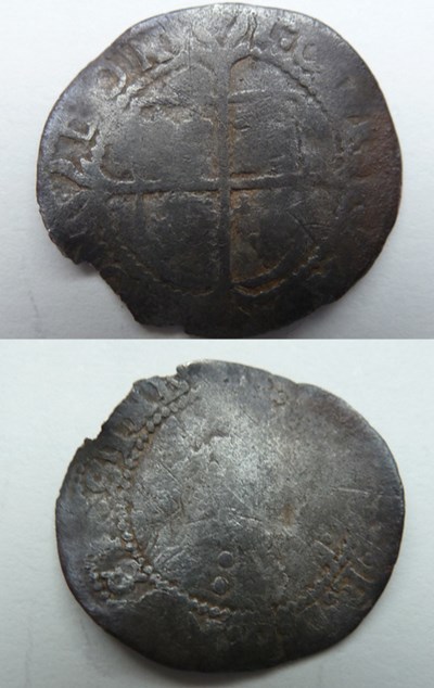Elizabeth 1 half groat silver coin