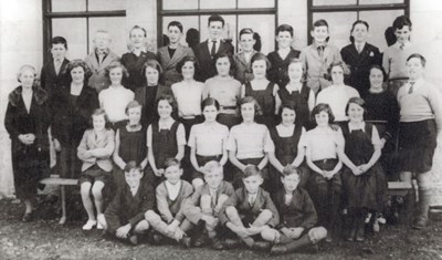 Pupils & teacher, Dornoch Academy,1936 or 1937