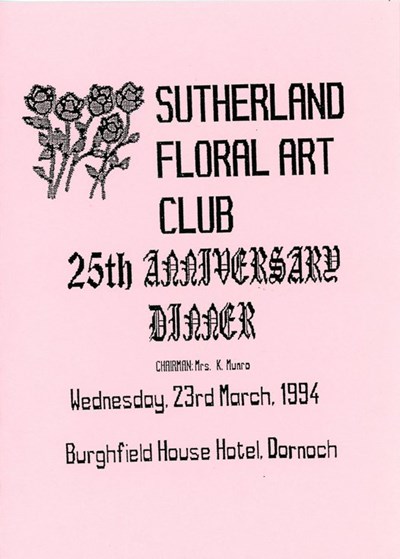 Floral Art Club 25th Anniversary Dinner