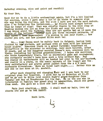 Letter from 'Liz' to Susan Read