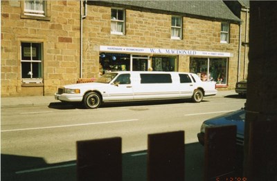A stretched limousine in Dornoch