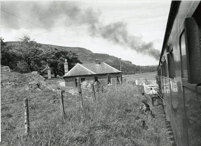 Skelbo gatehouse and rail crossing late 1950's
